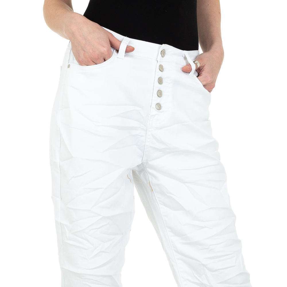 Pantaloni iubiți de femei de la Denim colorat - alb