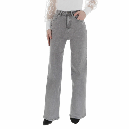 Damen High Waist Jeans von Laulia Gr. XS/34 - grey